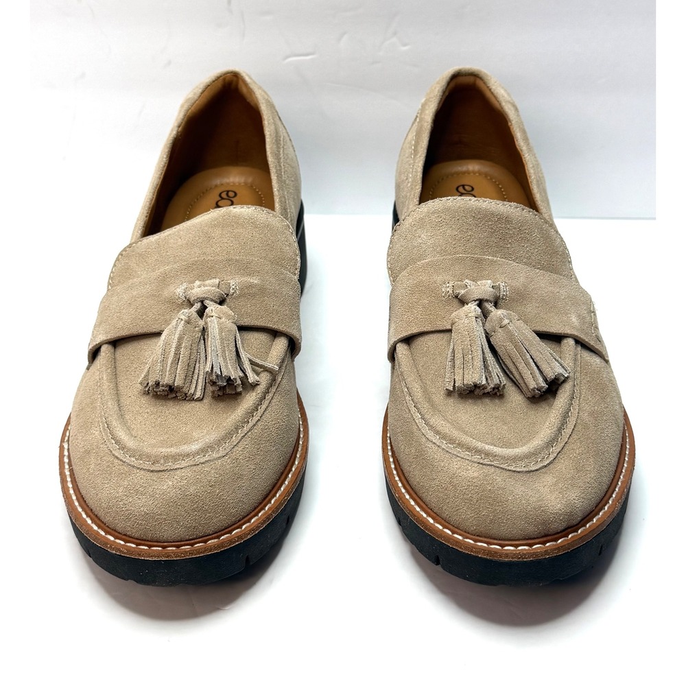 Earth Women's Zimm Tassel Lug Loafers size 12M Light Natural NWT and BOX